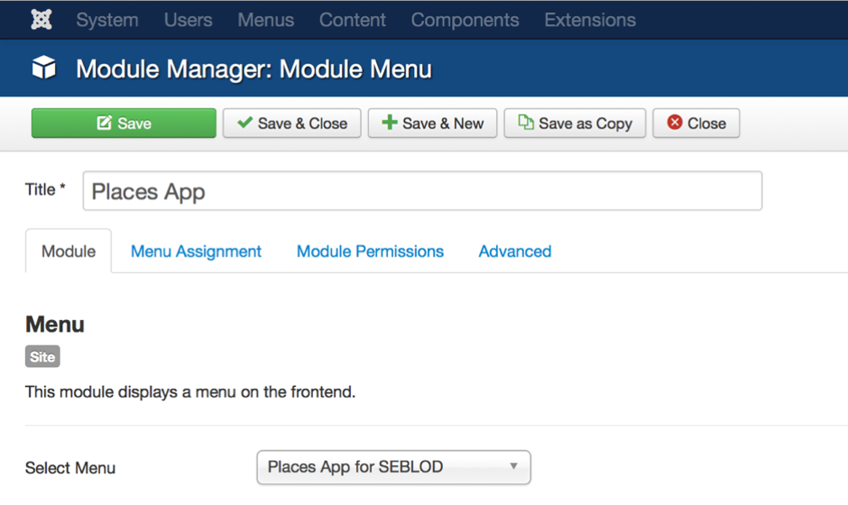 Create a Menu module