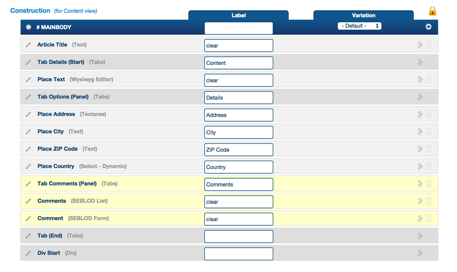 Assign the Comment Fields