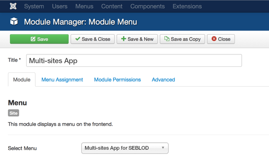 Create a Menu module